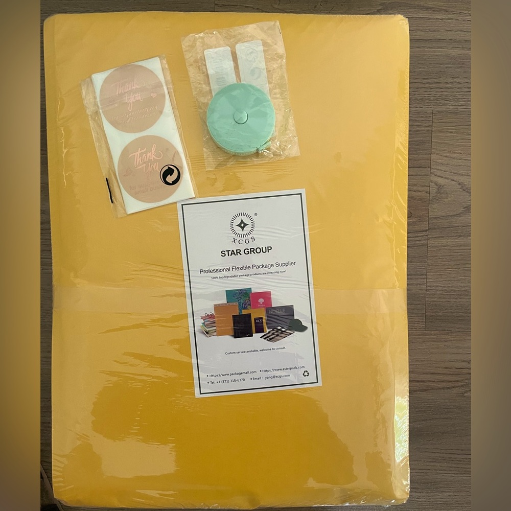 Bundle of Mailing Supplies: 25mailers, 1 measuring tape & 50 thank-you stickers